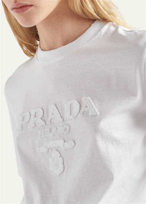 prada t shirt paillettes|Prada T.